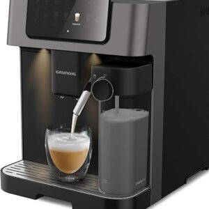 Volautomatische Koffiemachine met Melkreservoir (Donkerzilver) – Cappuccino en Latte