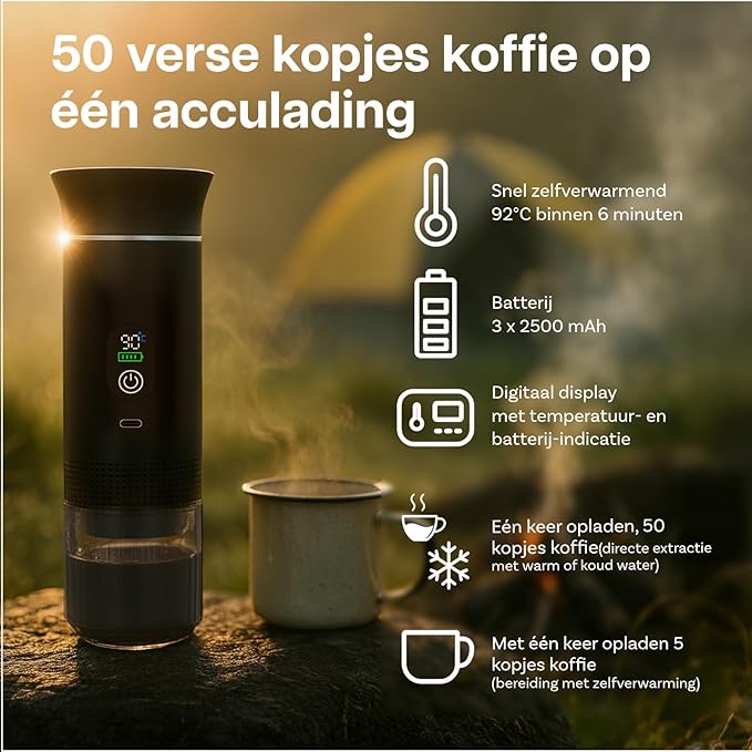 MMOBIEL draagbaar zelfverwarmend koffiezetapparaat