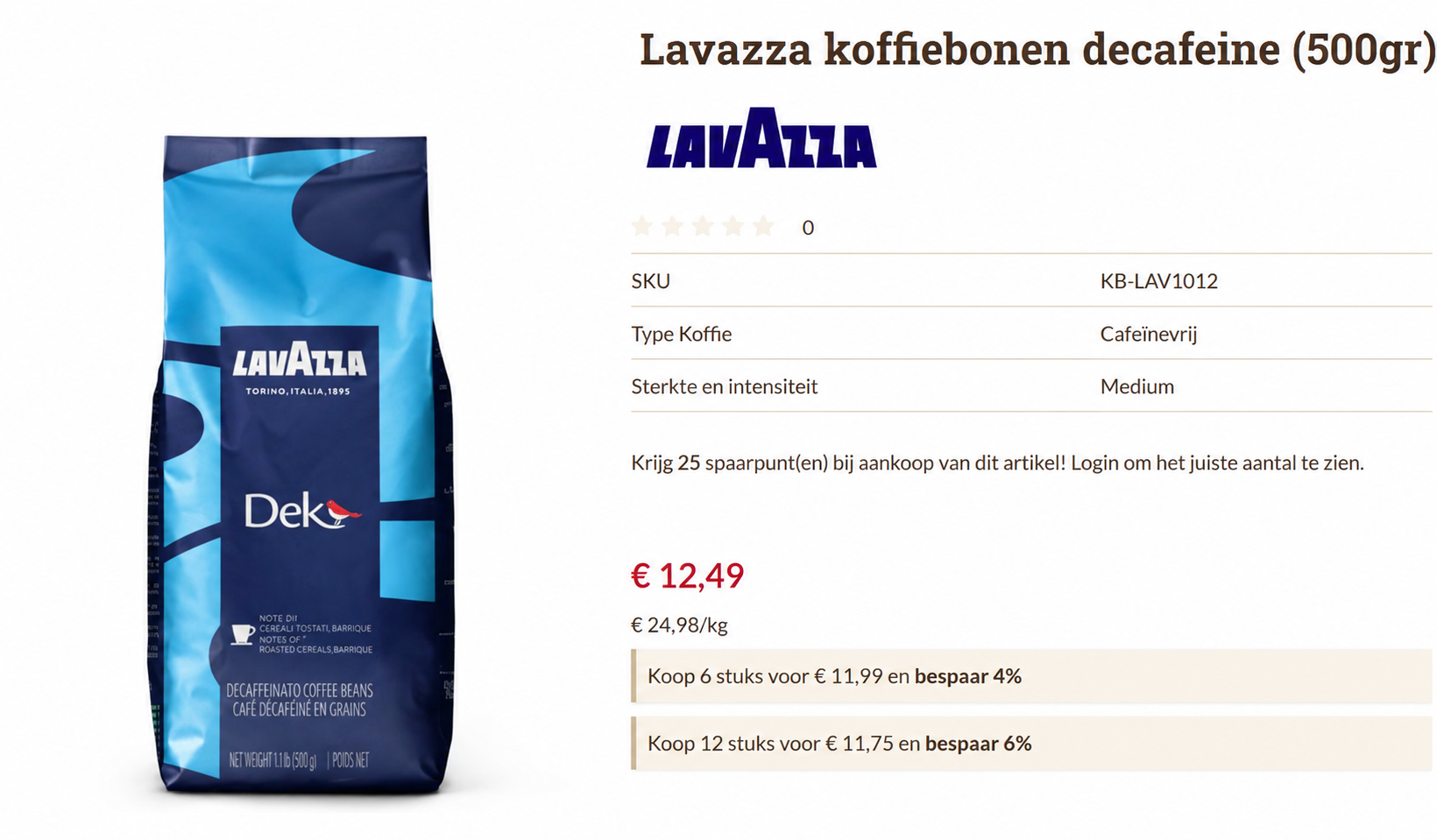 Lavazza A Modo Mio Dek Cremoso capsules decaf