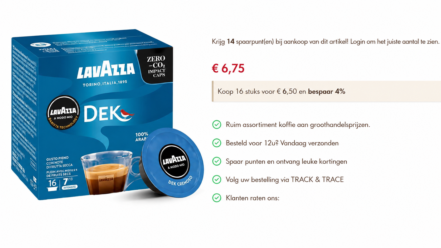Lavazza Koffiebonen Decafeïne 500gr